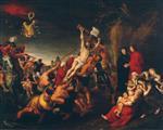 Frans Francken  - Bilder Gemälde - The Raising of the Cross