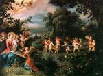 Frans Francken  - Bilder Gemälde - Virgin and child with musical angels