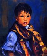 Robert Henri - Bilder Gemälde - Boy with Plaid Scarf