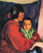 Robert Henri  - Bilder Gemälde - Maria and Baby