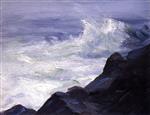 Robert Henri  - Bilder Gemälde - Marine - Break over Sunken Rock, Storm Sea