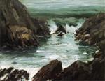 Robert Henri  - Bilder Gemälde - Marine with Rocks