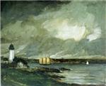 Robert Henri  - Bilder Gemälde - Pequot Light House, Connecticut Coast