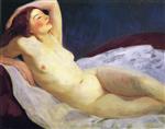 Robert Henri  - Bilder Gemälde - Reclining Nude (Barbara Brown)