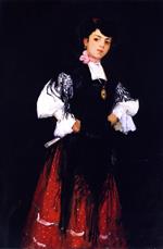 Robert Henri  - Bilder Gemälde - Spanish Girl of Madrid (Una Chula)