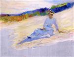 Robert Henri  - Bilder Gemälde - Sunlight, Girl on Beach, Avalon