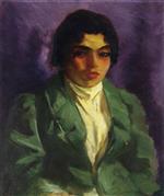 Robert Henri  - Bilder Gemälde - The Green Coat