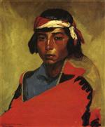 Robert Henri  - Bilder Gemälde - Young Buck of the Tesuque Pueblo