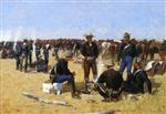 Frederic Remington - Bilder Gemälde - A Cavalryman's Breakfast on the Plains