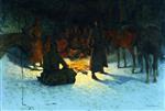 Frederic Remington - Bilder Gemälde - A Halt in the Wilderness