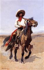 Frederic Remington - Bilder Gemälde - A Regimental Scout