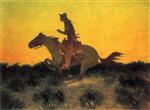 Frederic Remington - Bilder Gemälde - Against the Sunset