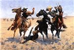 Frederic Remington - Bilder Gemälde - Aiding a Comrade