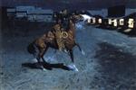 Frederic Remington - Bilder Gemälde - An Arguement with the Town Marshall