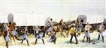 Frederic Remington - Bilder Gemälde - Attack on the Supply Train