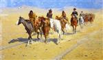 Frederic Remington  - Bilder Gemälde - Pony Tracks in the Buffalo Trails