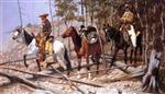 Frederic Remington  - Bilder Gemälde - Prospecting for Cattle Range