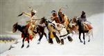 Frederic Remington  - Bilder Gemälde - Return of a Blackfoot War Party