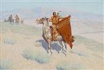 Frederic Remington  - Bilder Gemälde - The Blanket Signal