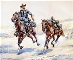 Frederic Remington  - Bilder Gemälde - The Empty Saddle