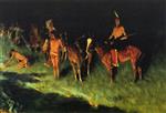 Frederic Remington  - Bilder Gemälde - The Grass Fire