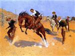 Frederic Remington  - Bilder Gemälde - Turn Him Loose, Bill