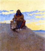 Frederic Remington  - Bilder Gemälde - When His Heart is Bad