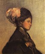 Joseph DeCamp  - Bilder Gemälde - The Pink Feather