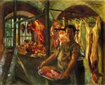 Lovis Corinth - Bilder Gemälde - Butcher's Shop at Schaftlarn an der Isar