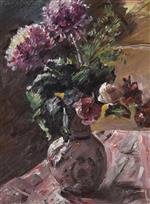 Lovis Corinth - Bilder Gemälde - Chrysanthemums and Roses in a Jug