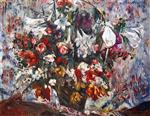Lovis Corinth  - Bilder Gemälde - Flower Basket with Amaryllis, Lilac, Roses and Tulips