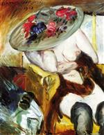 Lovis Corinth  - Bilder Gemälde - Italian Woman in a Yellow Chair