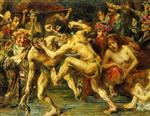Lovis Corinth  - Bilder Gemälde - Odysseus Fighting with the Beggar