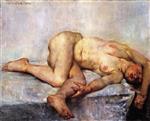 Lovis Corinth  - Bilder Gemälde - Reclining Female Nude