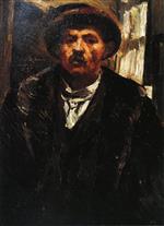 Lovis Corinth  - Bilder Gemälde - Self Portrait in a Fur Coat and a Fur Cap