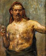 Lovis Corinth  - Bilder Gemälde - Self Portrait with a Glass