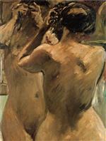 Bild:Woman Combing Her Hair