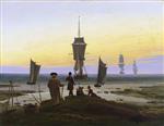 Caspar David Friedrich - Bilder Gemälde - Beach Scene in Wiek