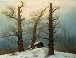 Caspar David Friedrich - Bilder Gemälde - Cairn in Snow