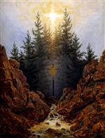 Caspar David Friedrich - Bilder Gemälde - Cross in the Mountains