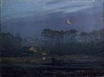 Caspar David Friedrich - paintings - Evening on the River