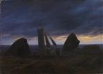 Caspar David Friedrich - paintings - Fischerboot zwischen Findlingen
