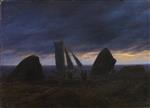 Caspar David Friedrich - Bilder Gemälde - Fischerboot zwischen Findlingen