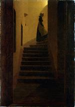 Caspar David Friedrich - paintings - Lady on the Staircase