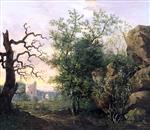 Caspar David Friedrich - Bilder Gemälde - Landscape with Bare Tree