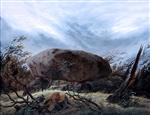 Caspar David Friedrich  - Bilder Gemälde - Megalithic Grave in Autumn