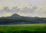 Caspar David Friedrich  - Bilder Gemälde - Mountain Landscape in Bohemia