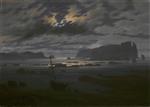 Caspar David Friedrich  - Bilder Gemälde - Northern Sea in the Moonlight