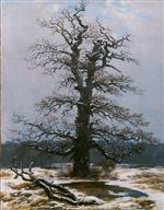 Caspar David Friedrich  - Bilder Gemälde - Oak in the Snow