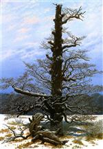 Caspar David Friedrich  - Bilder Gemälde - Oaktree in the Snow